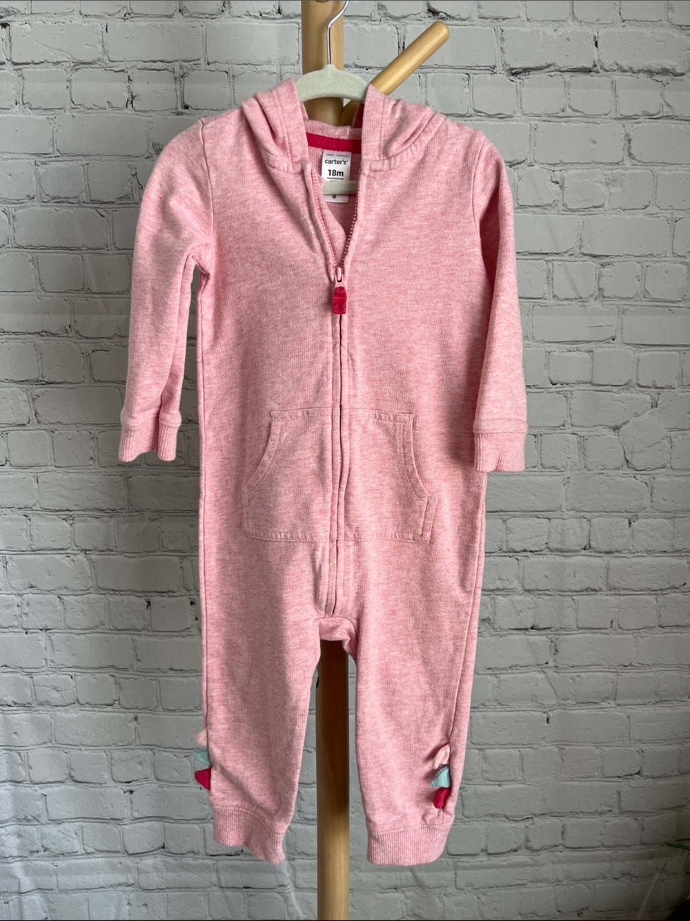 ⭐️⭐️PICK 5 / $20 Carter's Pink Hooded Zip One-Piece Romper